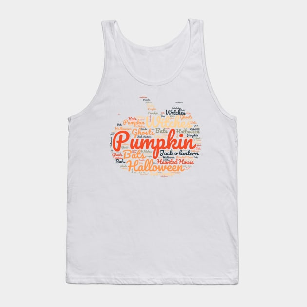 Word Art Pumpkin Orange/Black Tank Top by Budwood Designs